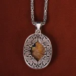 گردنبند فیروزه مردانه کد 21270