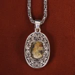 گردنبند فیروزه مردانه کد 21275