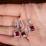 نیم ست سنتاتیک یاقوت سرخ زنانه کد 21295