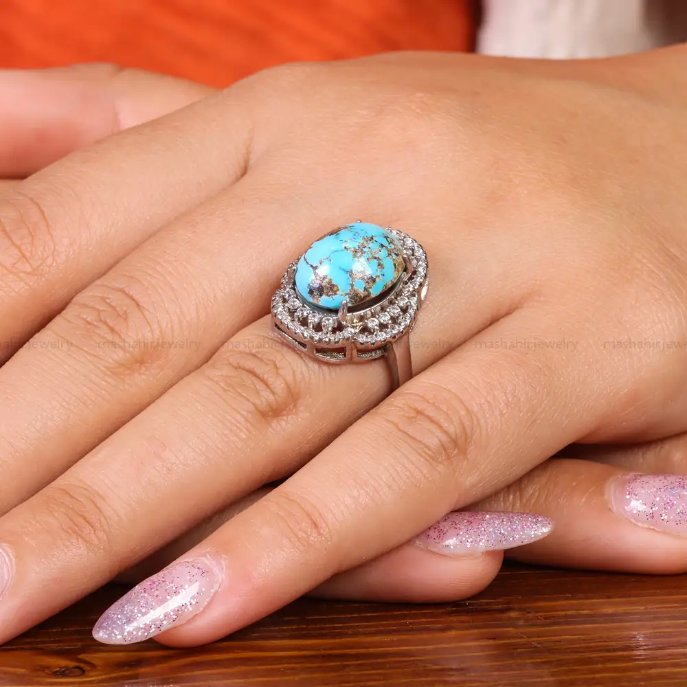 انگشتر فیروزه شجری زنانه کد 21443