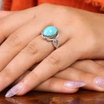 انگشتر فیروزه عجمی زنانه کد 21448