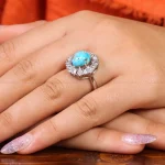 انگشتر فیروزه شجری زنانه کد 21449