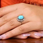 انگشتر فیروزه عجمی زنانه کد 21452