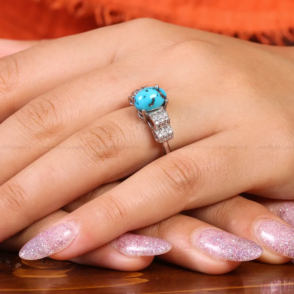 انگشتر فیروزه شجری زنانه کد 21453