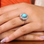 انگشتر فیروزه شجری زنانه کد 21457
