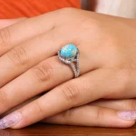 انگشتر فیروزه شجری زنانه کد 21459