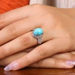 انگشتر فیروزه شجری زنانه کد 21462