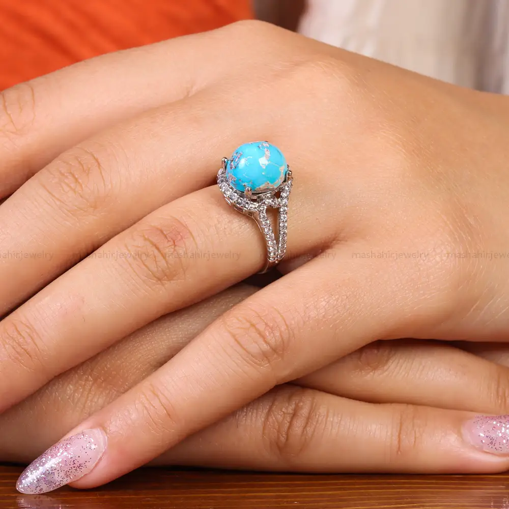 انگشتر فیروزه شجری زنانه کد 21463