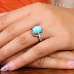 انگشتر فیروزه عجمی زنانه کد 21468