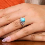 انگشتر فیروزه عجمی زنانه کد 21470