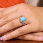 انگشتر فیروزه عجمی زنانه کد 21472