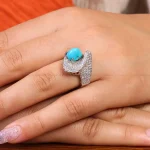 انگشتر فیروزه شجری زنانه کد 21475