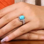 انگشتر فیروزه شجری زنانه کد 21481
