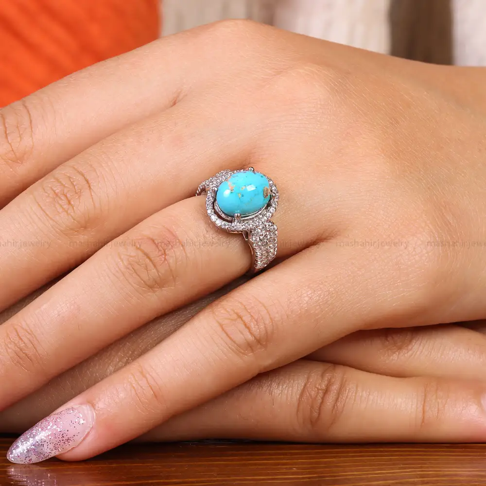 انگشتر فیروزه شجری زنانه کد 21481