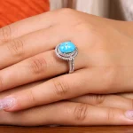 انگشتر فیروزه شجری زنانه کد 21484