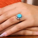 انگشتر فیروزه شجری زنانه کد 21487