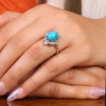 انگشتر فیروزه شجری زنانه کد 21492