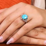 انگشتر فیروزه شجری زنانه کد 21496