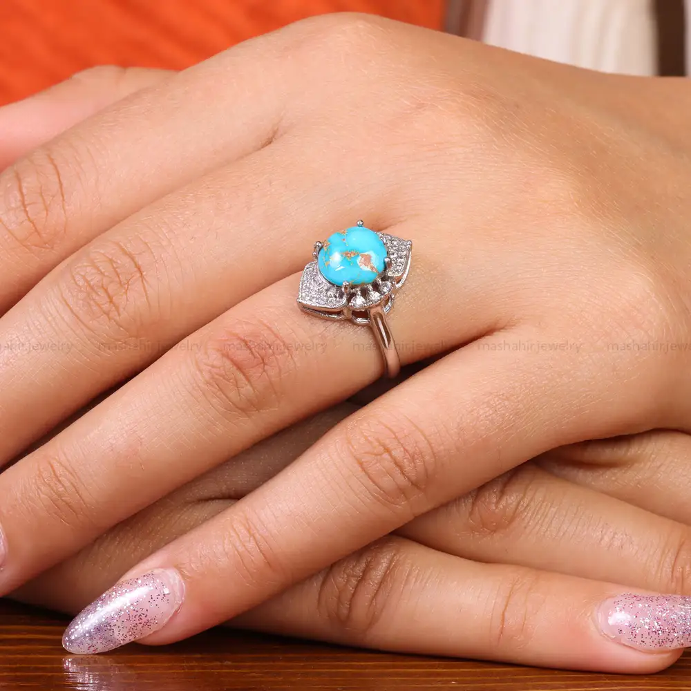 انگشتر فیروزه شجری زنانه کد 21497