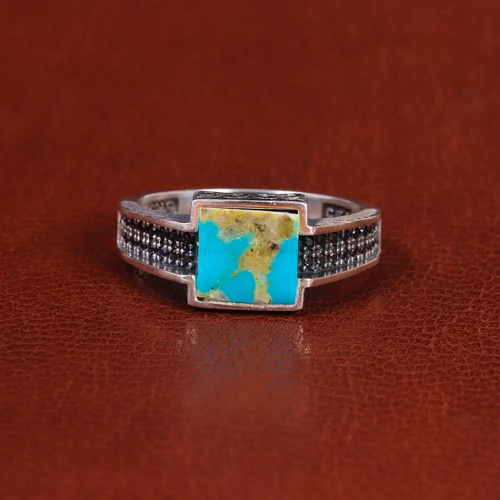 انگشتر فیروزه شجری مردانه کد 21514