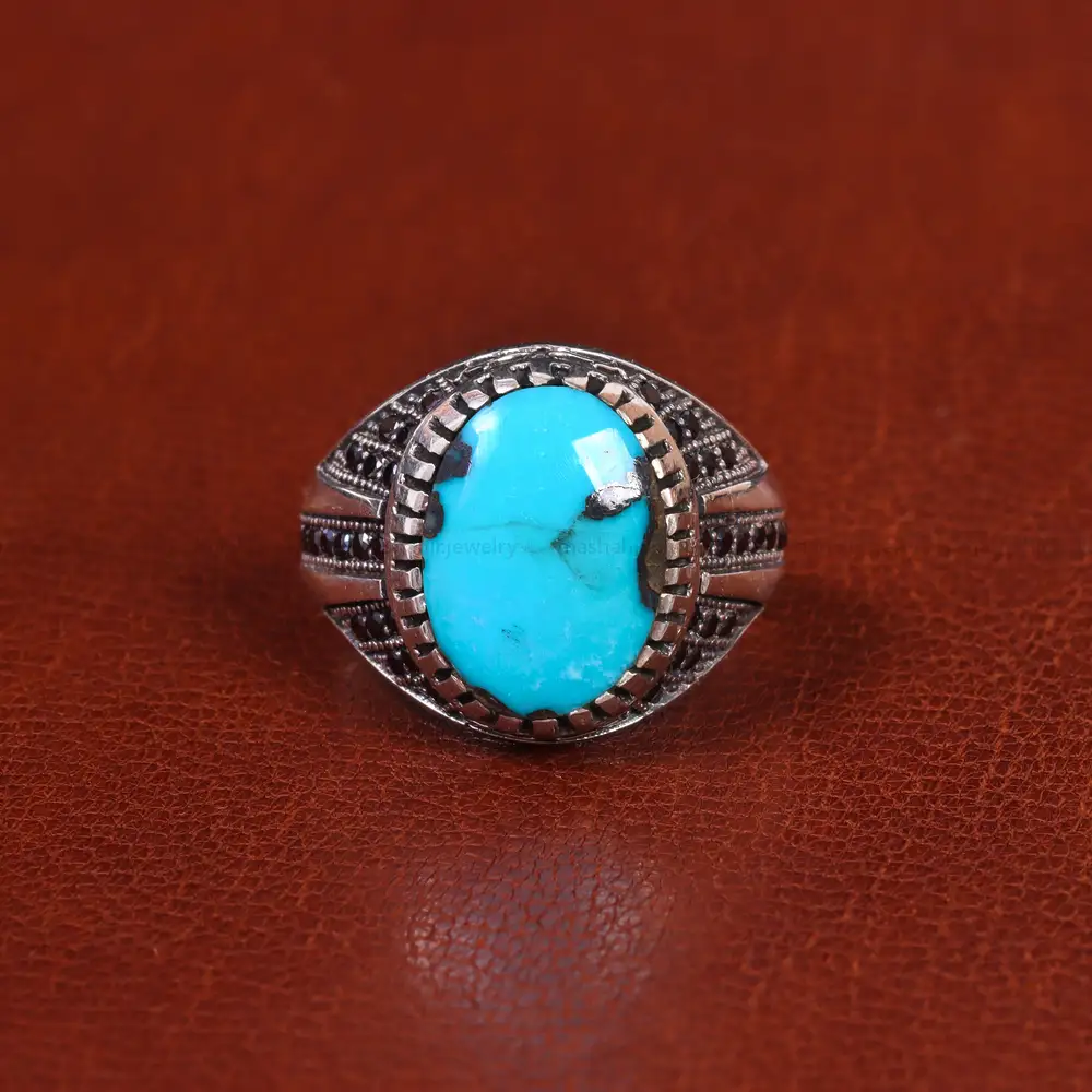انگشتر فیروزه شجری مردانه کد 21526