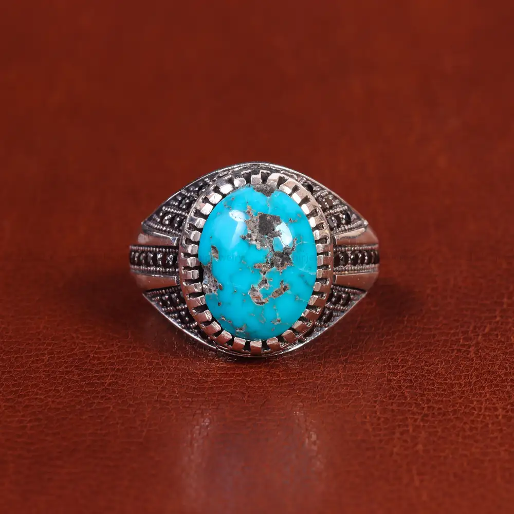 انگشتر فیروزه شجری مردانه کد 21536