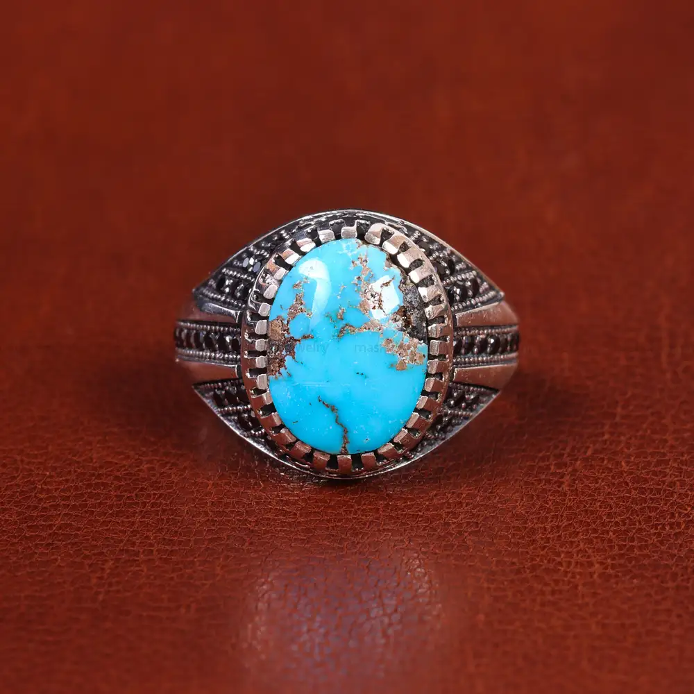 انگشتر فیروزه شجری مردانه کد 21539