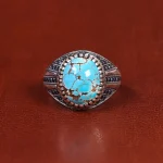 انگشتر فیروزه شجری مردانه کد 21543