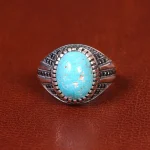 انگشتر فیروزه شجری مردانه کد 21550