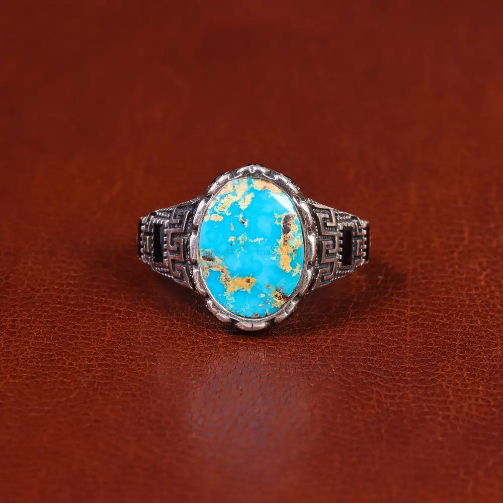 انگشتر فیروزه شجری مردانه کد 21554