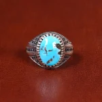 انگشتر فیروزه شجری مردانه کد 21556