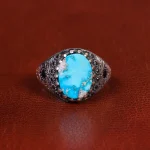 انگشتر فیروزه شجری مردانه کد 21557