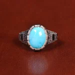 انگشتر فیروزه عجمی مردانه کد 21566