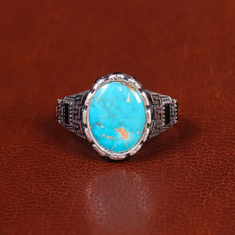 انگشتر فیروزه شجری مردانه کد 21569