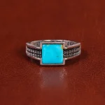 انگشتر فیروزه عجمی مردانه کد 21570