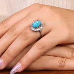 انگشتر فیروزه شجری زنانه کد 21575