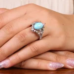 انگشتر فیروزه عجمی زنانه کد 21581