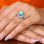 انگشتر فیروزه عجمی زنانه کد 21586