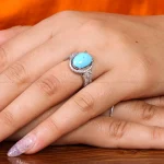 انگشتر فیروزه عجمی زنانه کد 21593