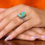انگشتر فیروزه شجری زنانه کد 21598