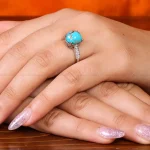 انگشتر فیروزه شجری زنانه کد 21605