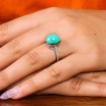 انگشتر فیروزه عجمی زنانه کد 21607