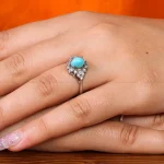 انگشتر فیروزه عجمی زنانه کد 21616