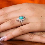 انگشتر فیروزه عجمی زنانه کد 21630
