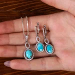 نیم ست فیروزه زنانه کد 21647