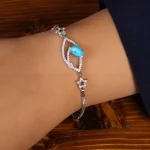 دستبند فیروزه زنانه کد 21756