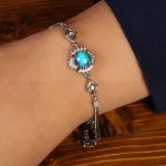 دستبند فیروزه زنانه کد 21757