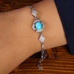 دستبند فیروزه زنانه کد 21758