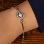 دستبند فیروزه زنانه کد 21759