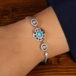 دستبند فیروزه زنانه کد 21763